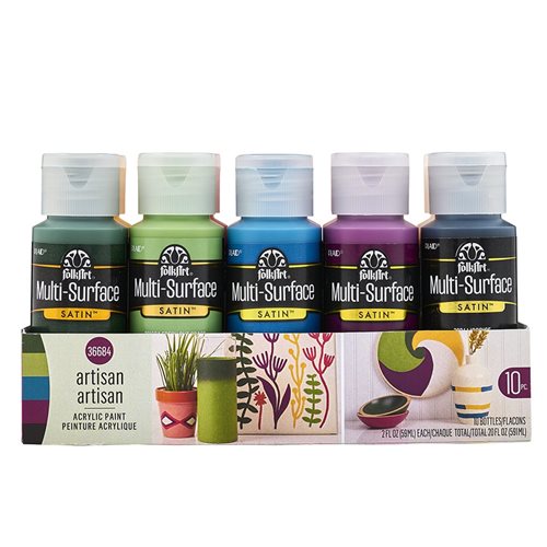 FolkArt ® Multi-Surface Satin™ Artisan Paint Set 10pc, 2oz - 36684